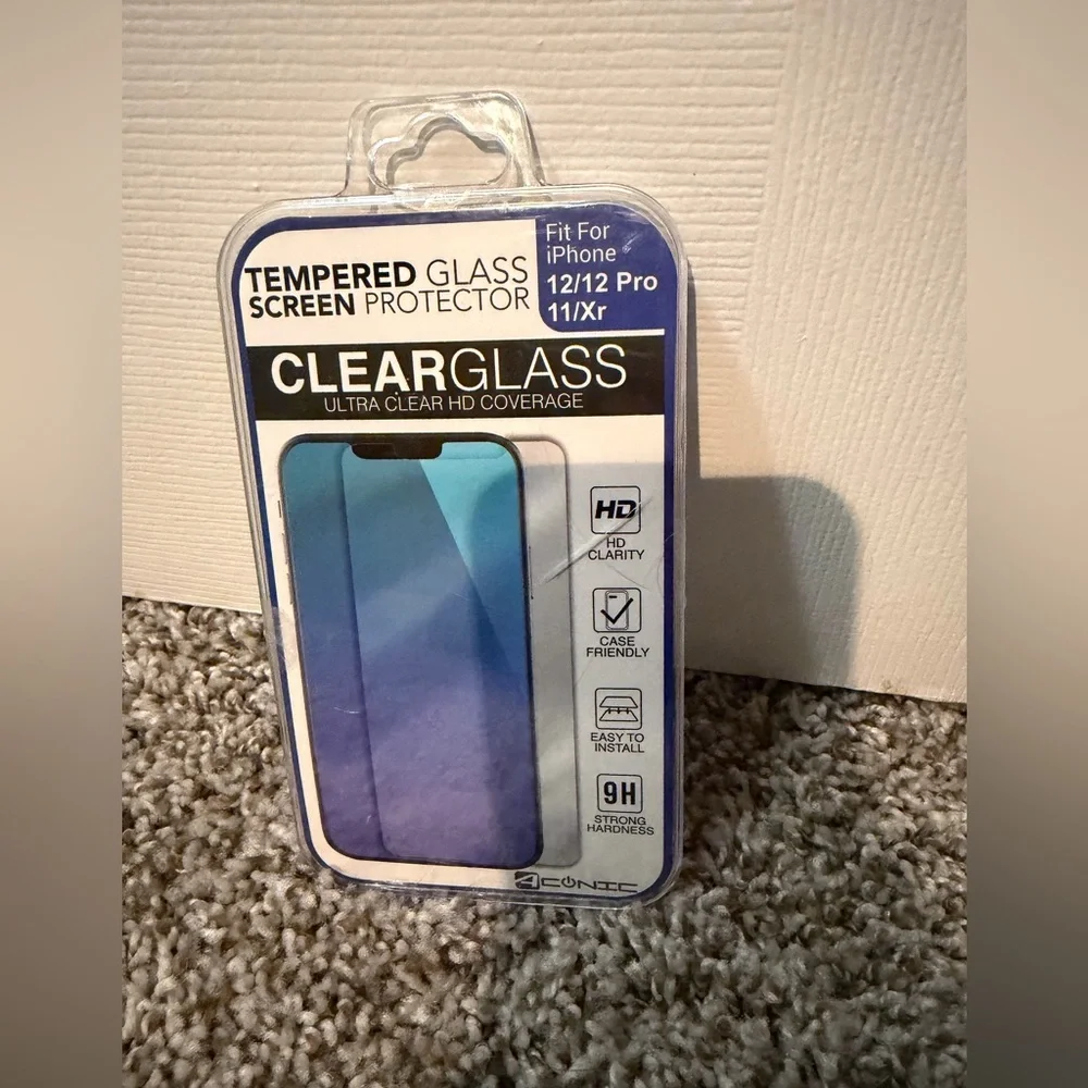 Tempered Glass Screen Protector for iPhone 12/12 Pro/11/Xr - unused